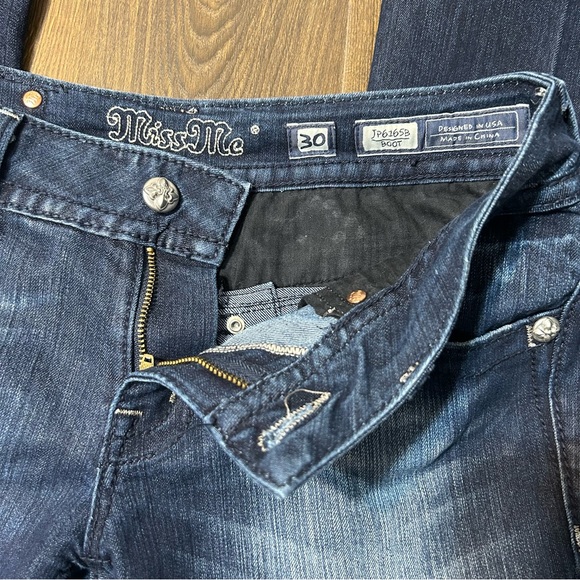 Miss Me Dark Wash Boot Cut Sequin Jeans - Picture 2 of 4